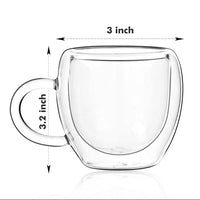 Double Wall Glass Coffee Mug With Handle
