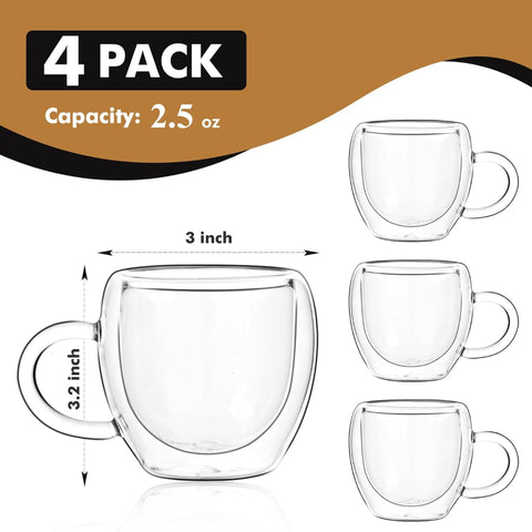 Double Wall Glass Coffee Mug With Handle