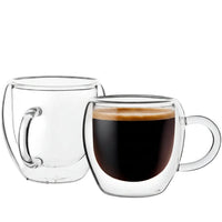 Double Wall Glass Coffee Mug With Handle