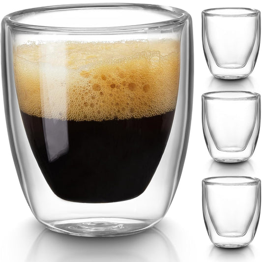Double Wall Glass Coffee Mug Without Handle