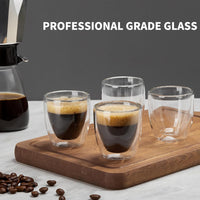 Double Wall Glass Coffee Mug Without Handle
