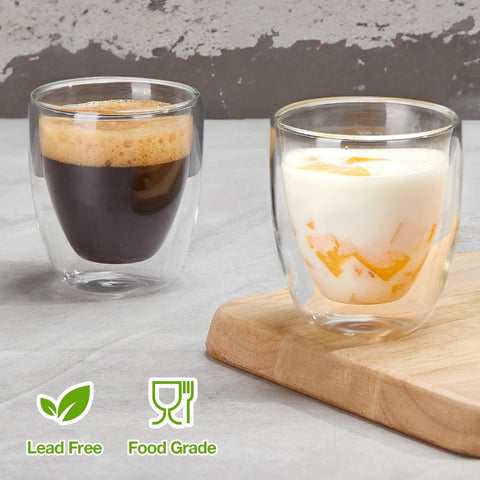 Double Wall Glass Coffee Mug Without Handle