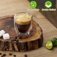 Double Wall Glass Coffee Mug Without Handle