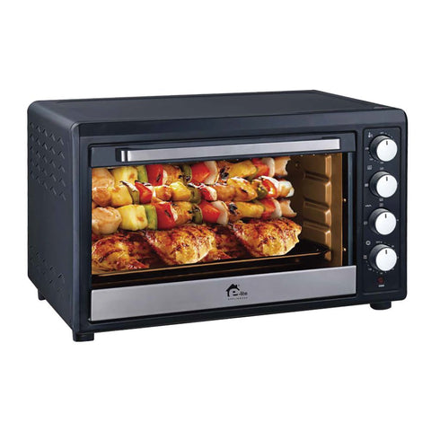 E-Lite Oven Toaster, 65L, 2200W – Large Capacity with Convection & Baking Functions, 4 Heating Elements, 120-Min Timer, 12" Pizza Pan | ETO-653R