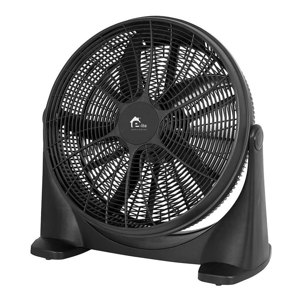 E-Lite Velocity Fan – 3 Speeds, Adjustable Tilt, 5 Blades, 90W, 20 Inch, Black, EVF-20 – Powerful and Adjustable Cooling Fan