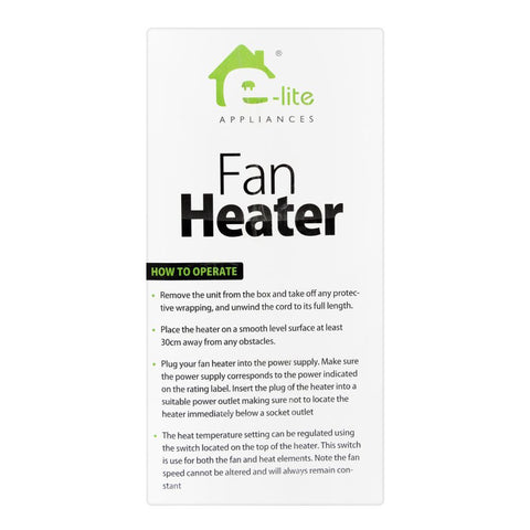 E-lite Fan Heater EFH-804 – Compact, Efficient, User-friendly – Heater