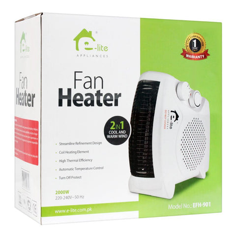 E-lite Fan Heater EFH-901 – High efficiency, Compact, Easy to use – Heater