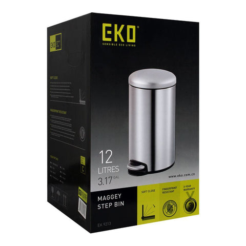 EKO Dome Pedal Bin Maggey – Pedal Operated, Fingerprint-Resistant, Elegant Finish | Ideal for Home & Small Spaces Waste Management