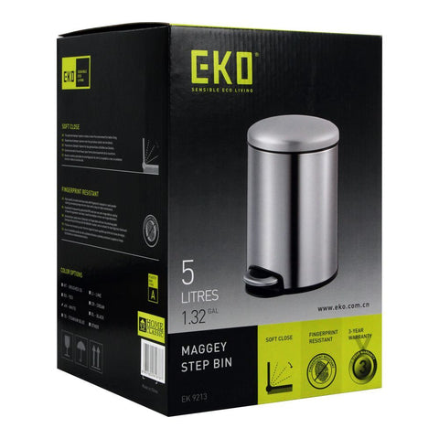 EKO Dome Pedal Bin Maggey – Pedal Operated, Fingerprint-Resistant, Elegant Finish | Ideal for Home & Small Spaces Waste Management