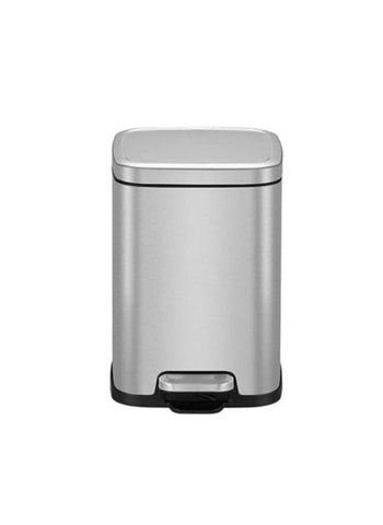 EKO Step Bin Stella Brushed Stainless Steel Soft Square Shape 4L – Compact, Brushed Stainless Steel, Soft Square Design – Waste & Garbage | Ideal for Small Spaces