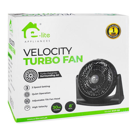 Elite Velocity Turbo Fan EVF-08 – High Speed, Low Noise, Durable – Cooling | Ideal for Homes and Offices