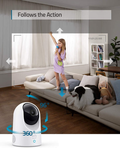 Eufy Security 2K Indoor Cam Pan & Tilt – High-Definition Video, Pan & Tilt Functionality, Smart Security – Security Cameras | Ideal for Indoor Surveillance