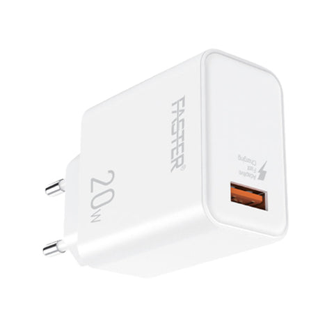 Faster Fast Wall Charger 20W Qualcomm QC 3.0 FC-11QC – 20W Power Output, QC 3.0 Technology, Compact Design – Chargers & Cables | High-Speed Wall Charger