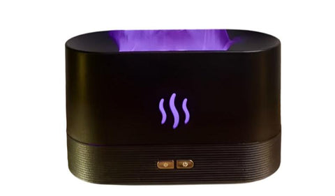 Flame Aroma Diffuser – Real Flame Effect, 8 Light Colors, USB-C, Auto Power Off | Night Light & Humidifier