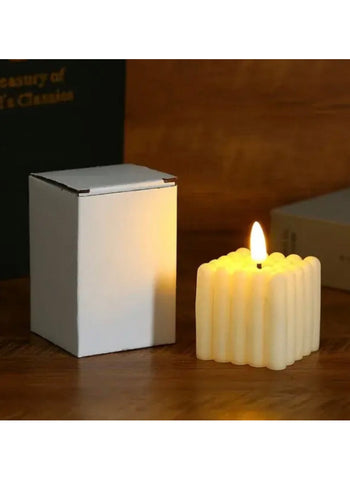 Flawless Battery-Operated Candle – Cute LED Square Shape, Decorative, Safe Night Light | Perfect for Home Décor