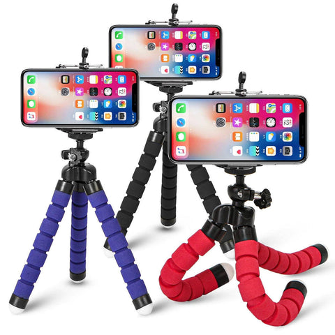 Flexible Sponge Octopus Mini Tripod for Phone – Flexible Legs, Mini Size, Phone Holder Included – Mini Tripod | Perfect for Mobile Vlogging and Photography