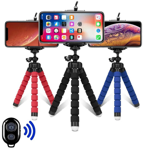 Flexible Sponge Octopus Mini Tripod for Phone – Flexible Legs, Mini Size, Phone Holder Included – Mini Tripod | Perfect for Mobile Vlogging and Photography