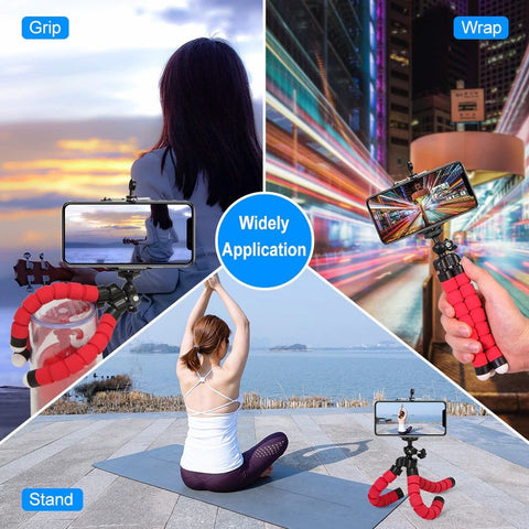 Flexible Sponge Octopus Mini Tripod for Phone – Flexible Legs, Mini Size, Phone Holder Included – Mini Tripod | Perfect for Mobile Vlogging and Photography