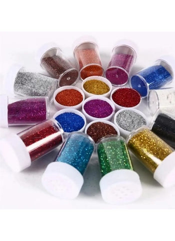 Glitter Bottles – Pack of 12, 10ml | Ideal for Art and Craft Projects & DIY Decorations