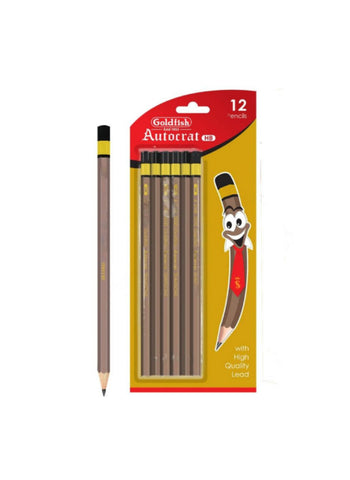 Gold Fish Pencil Autocrat HB – Set of 12 Pcs, Smooth Writing, Durable – Perfect for School and Office Use | Reliable and High-Quality