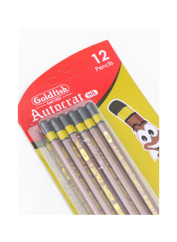 Gold Fish Pencil Autocrat HB – Set of 12 Pcs, Smooth Writing, Durable – Perfect for School and Office Use | Reliable and High-Quality