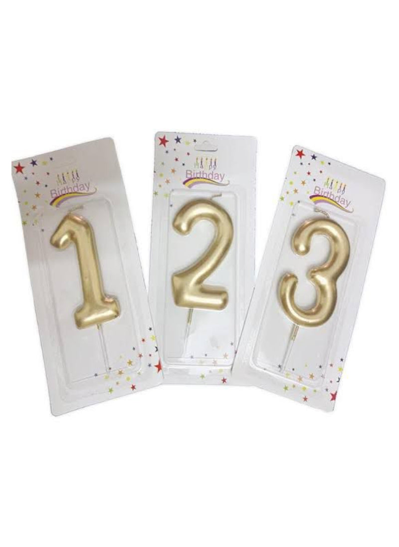 Golden Number Candle – Birthday Cake Candle | Elegant & Festive Decoration for Birthdays