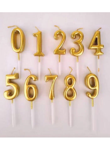 Golden Number Candle – Birthday Cake Candle | Elegant & Festive Decoration for Birthdays