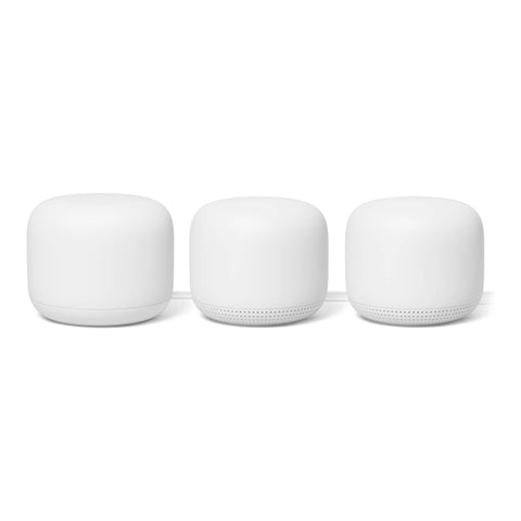 Google Nest WiFi Router 3 Pack (2nd Generation) – AC2200 Mesh Wi-Fi System, Tri-Band, Coverage for Large Homes, Easy Setup and Management, Wi-Fi & Networking Devices