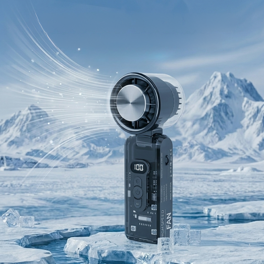Ice Cool Turbo Portable Fan With LED Lights