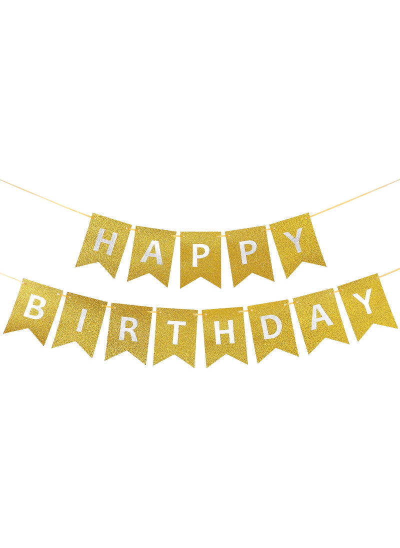 Happy Birthday Banner Decoration Set – Brown. Unique & Elegant, Ideal for Birthday Celebrations | Easy to Use & Reusable