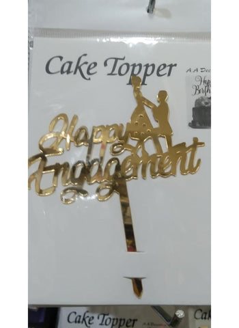 Happy Engagement Cake Topper. Classy & Decorative, Perfect for Engagement Cakes | Reusable & Elegant