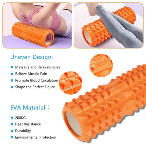 Eva Foam Massage Roller – 33cm Length, Lightweight Eva Foam, Non-Slip Surface – Perfect for Stretching and Myofascial Release