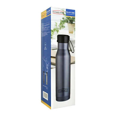 Homeatic Steel Sports Water Bottle – Blue, 500ml, KA-017 – Functional and Stylish Sports Bottle