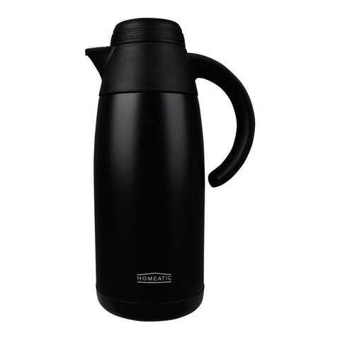 Homeatic Steel Vacuum Flask – 1.1 Liter Capacity, Black, HMV-2001 – Sleek and Portable Drinkware