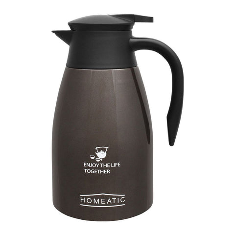 Homeatic Steel Vacuum Thermos – Brown, 1.5L, KD-955 – Stylish and Insulated Thermos for All-Day Use