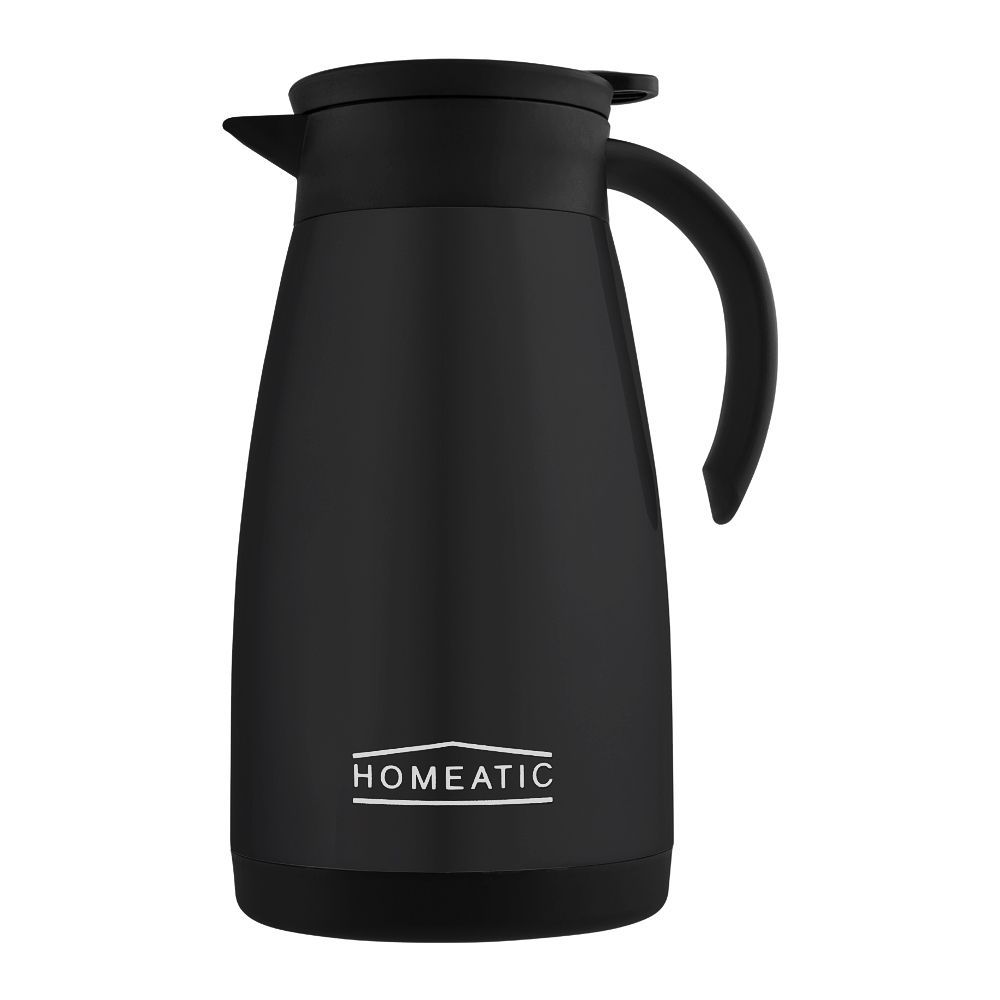 Homeatic Steel Vacuum Thermos & Coffee Pot – Black, 1.2 Liters, KB-607 – Dual-Function Thermos and Coffee Pot