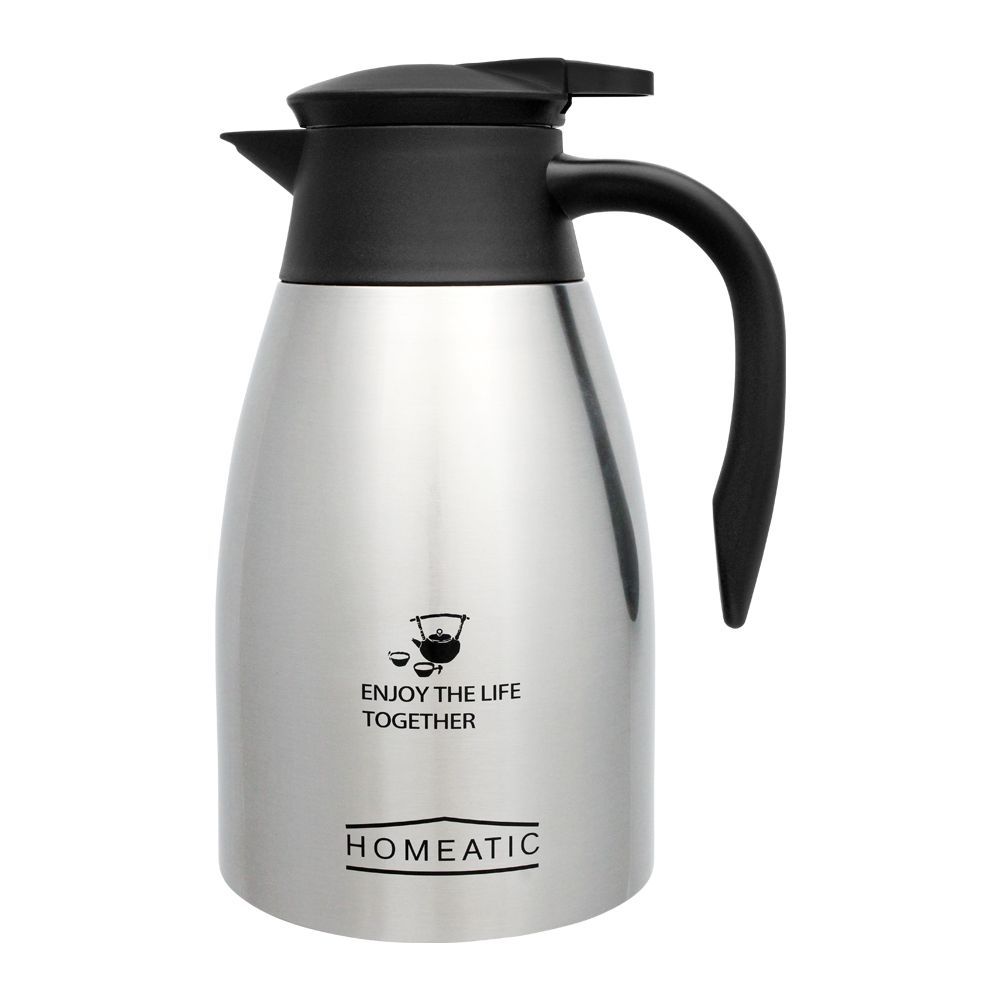 Homeatic Steel Vacuum Thermos – Silver, 1.5L, KD-955 – Premium Insulated Thermos for Hot and Cold Beverages