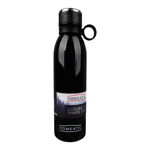 Homeatic Steel Water Bottle – 750ml Capacity, Black, HKA-030 – Large and Durable Hydration Bottle