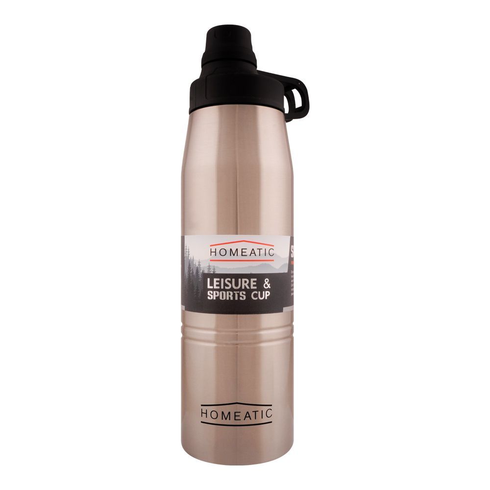 Homeatic Steel Water Bottle – 900ml, Silver, KD-1006 – Sleek and Durable Hydration Solution