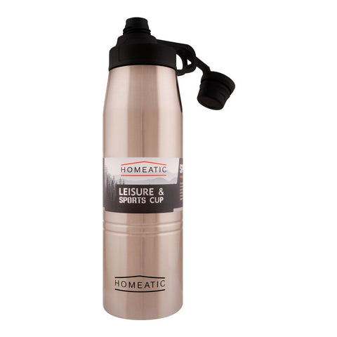 Homeatic Steel Water Bottle – 900ml, Silver, KD-1006 – Sleek and Durable Hydration Solution