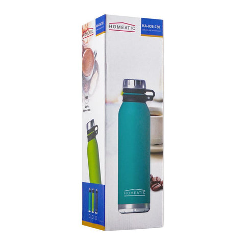 Homeatic Steel Water Bottle – Green, 750ml, KA-036 – Stylish and Durable Drinkware for Everyday Use