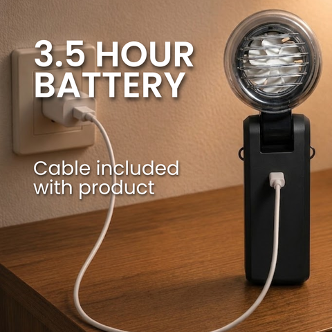 Ice Cool Turbo Portable Fan With LED Lights
