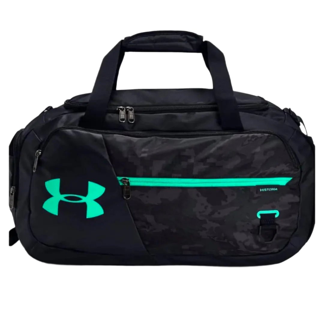 Under Armour Undeniable 4.0 Gym Duffle Bag Replica – Black/Camo/Sea Green, Water-Resistant, Durable, Multiple Pockets – Ideal for Active Lifestyles