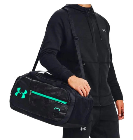 Under Armour Undeniable 4.0 Gym Duffle Bag Replica – Black/Camo/Sea Green, Water-Resistant, Durable, Multiple Pockets – Ideal for Active Lifestyles