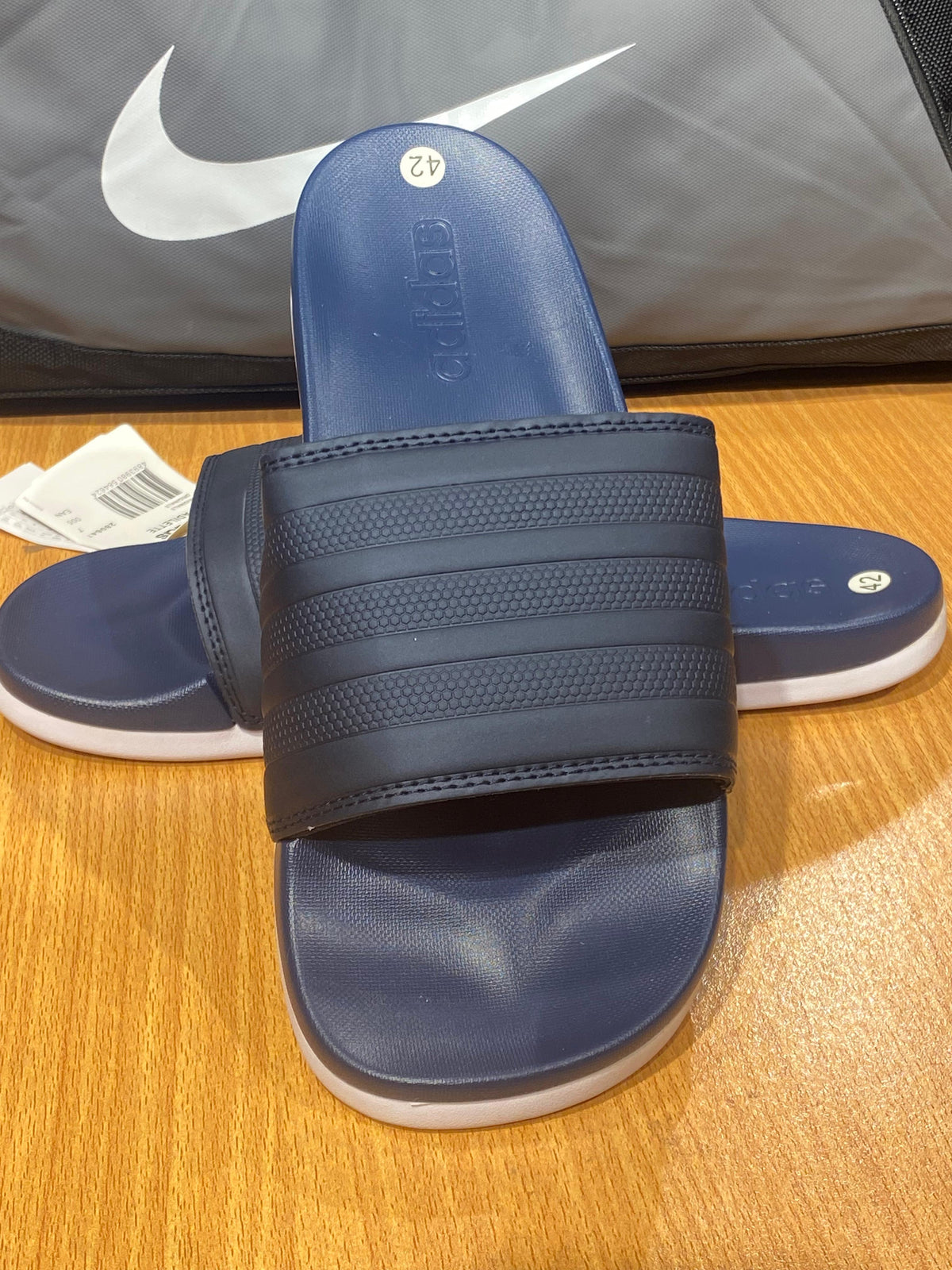 Adidas Adilette Comfort Slides Replica – Dark Blue, Cushioned Footbed, Slip-On Design, Water-Resistant – Durable & Trendy for Casual Wear