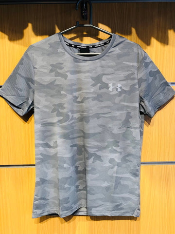 Under Armour Men's Camo Dri-Fit T-Shirt Replica – Grey/Camo, Lightweight, Moisture-Wicking, Comfortable – Active Wear | Ideal for Training and Outdoor Workouts