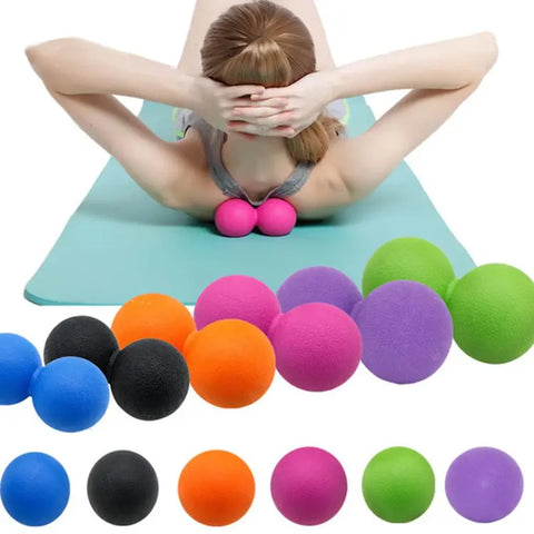 Peanut Massage Ball – Split Design for Deep Muscle Release, Durable Natural Rubber, Includes Carry Bag | Ideal for Spine & Muscle Therapy