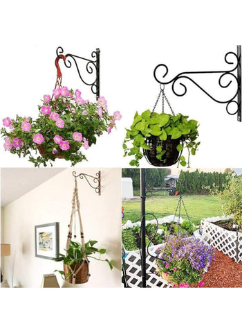 Iron Garden Wall Hanging Stand – Versatile Flower Plant Pot Holder | Sturdy Bracket Hook Shelf Stand for Lights or Hanging Plants