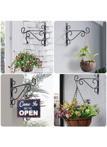 Iron Garden Wall Hanging Stand – Versatile Flower Plant Pot Holder | Sturdy Bracket Hook Shelf Stand for Lights or Hanging Plants