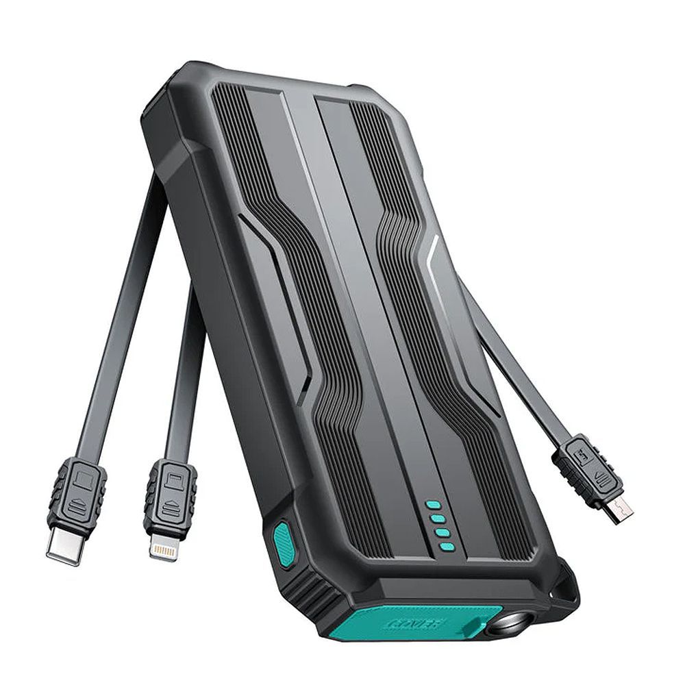 Joyroom Power Bank JR-L016 – 10000mAh Capacity, 3 Built-In Cables, Outdoor Use – Phone & Tablet | Convenient and Durable